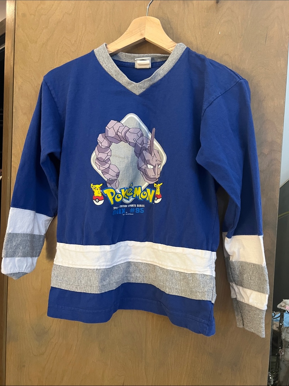 Pokemon Blue Onix Pullover Sweatshirt with Gray & White Accents